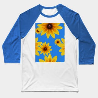 Blackeyed Susan on Blue Repeat 5748 Baseball T-Shirt